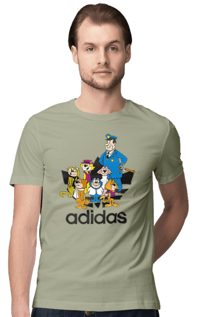 Футболка мужская с принтом Adidas Top Cat. Adidas, top cat, адидас, кот, коты, мульт, мультсериал. 2070702