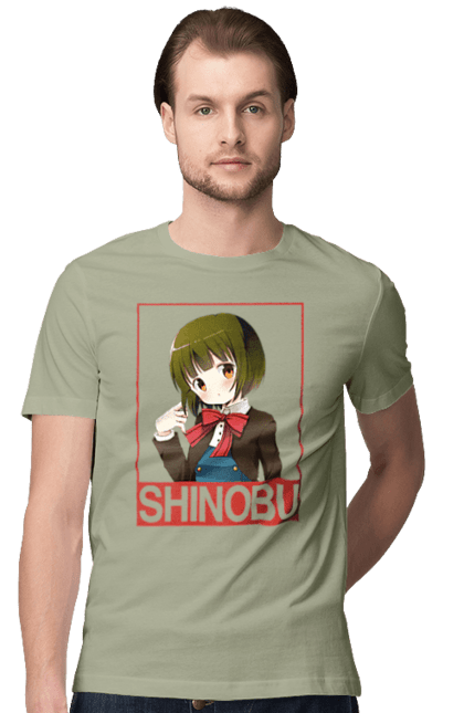 Men's t-shirt with prints Kiniro Mosaic Shinobu Omiya. Anime, gold mosaic, kiniro mosaic, kinmoza, manga, shinobu, shinobu omiya. 2070702