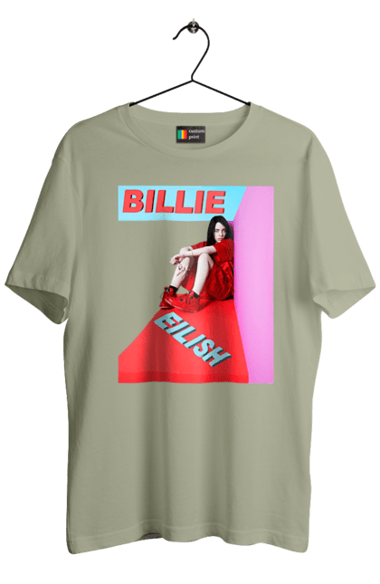 Футболка чоловіча з принтом "Біллі Айліш". Біллі айліш, логотип біллі айліш, принт біллі айліш, співачка біллі айліш. 2070702