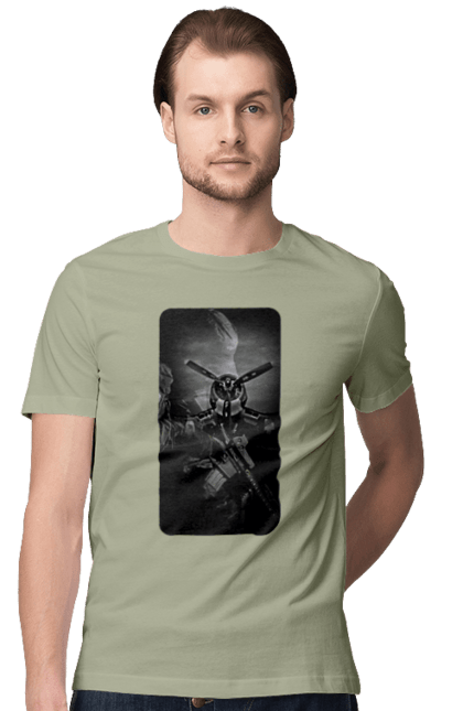 Футболка чоловіча з принтом "Слава зсу". Гвинтівка, зброя, літак, перемога, солдат, україна. 2070702