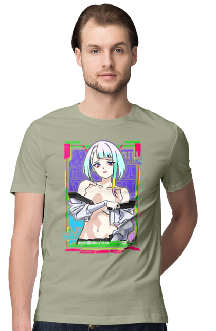 Men's t-shirt with prints Cyberpunk: Edgerunners Lucy. Anime, cd project, cyberpunk, edgerunners, game, lucy, netflix, video game. 2070702