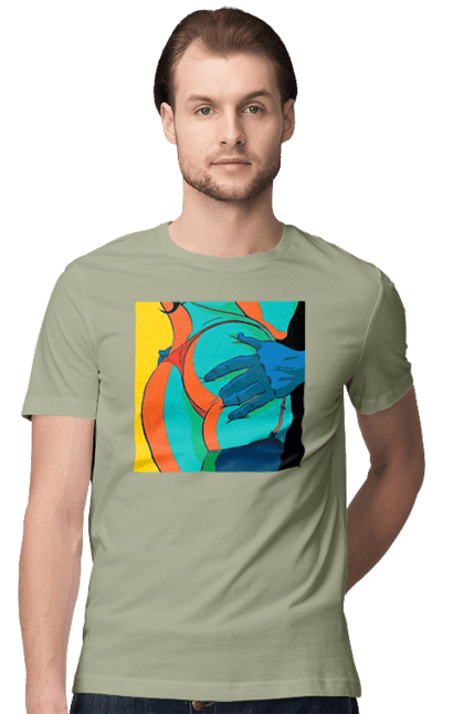 Футболка чоловіча з принтом "Жіноча Попа В Чоловічих Руках". Гола, жопа, ляпас. 2070702