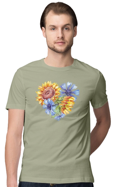 The heart is sunflowers and violets