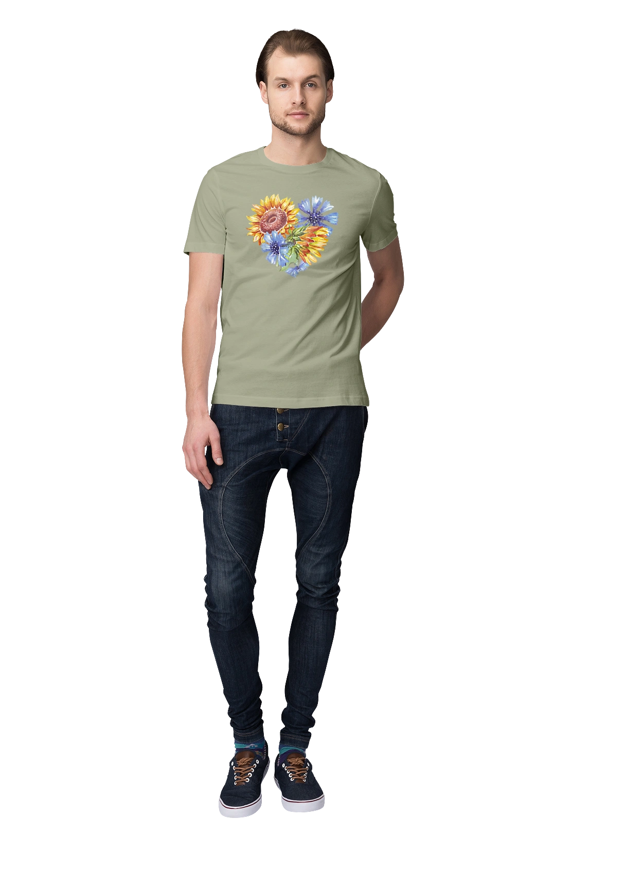 The heart is sunflowers and violets