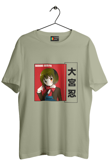 Men's t-shirt with prints Kiniro Mosaic Shinobu Omiya. Anime, gold mosaic, kiniro mosaic, kinmoza, manga, shinobu, shinobu omiya. 2070702