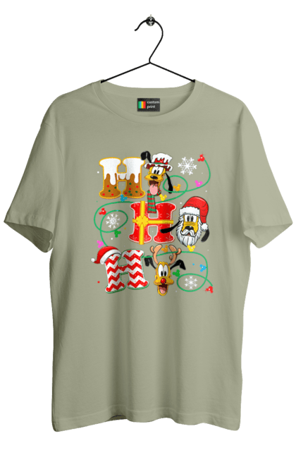 Men's t-shirt with prints Merry Christmas. Cartoon, christmas, christmas, deer, disney, holiday, merry christmas, santa. 2070702