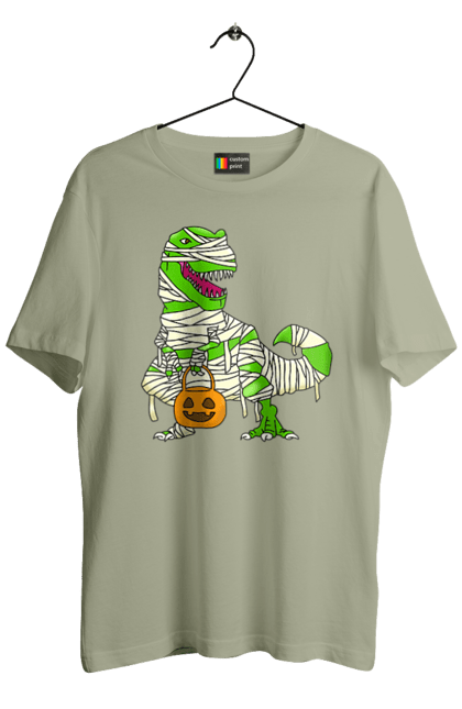 Футболка чоловіча з принтом "Хелловін динозавр". 31 жовтня, dinosaur, halloween, гелловін, динозавр, жовтень, капощі, ласощі, свято, хелловін. 2070702