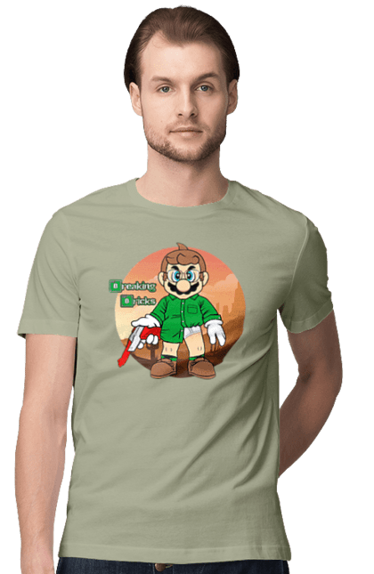 Men's t-shirt with prints Breaking Bad Mario. Breaking bad, character, game, mario, mario bros, nintendo, super mario bros. 2070702