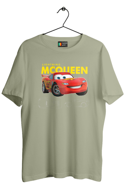 Футболка мужская с принтом Молния Маккуин. Lightning mcqueen, гонки, молния маккуин, мультик, мультфильм, спорт, тачки. 2070702