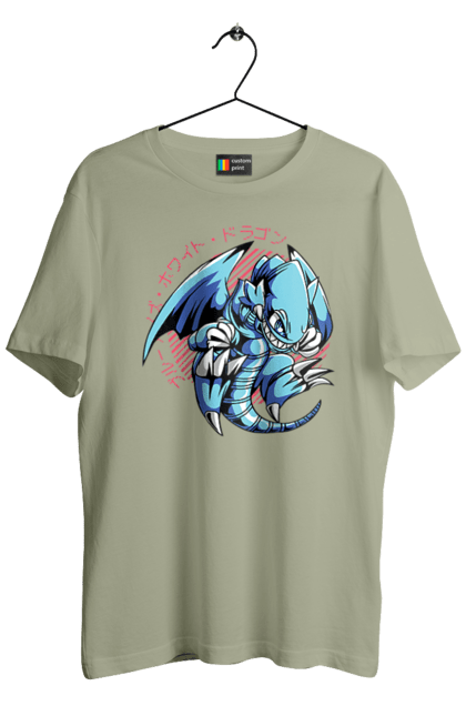 Футболка чоловіча з принтом "Yu Gi Oh! Blue Eyes Toon Dragon". Blue-eyes toon dragon, yu gi oh, аніме, гра, дракон, карти, манга. 2070702