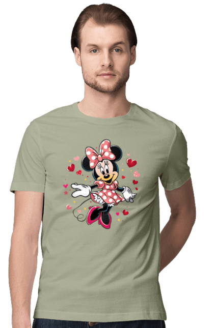 Футболка мужская с принтом Минни Маус. Mickey mouse, minnie mouse, дисней, микки, микки маус, минни маус, мультфильм. 2070702