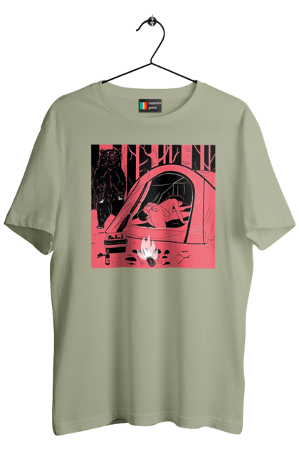 Men`s t-shirt with prints 69 In The Tent. 69, bear, forest, sex, tent. 2070702