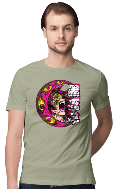 Men's t-shirt with prints Demon Slayer Kokushibo. Anime, demon slayer, eternal paradise faith, kimetsu no yaiba, kokushibo, manga, twelve kizuki, upper rank six. 2070702