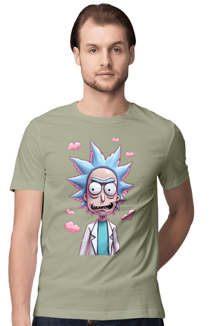 Футболка чоловіча з принтом "Рік та Морті". Rick and morty, мультфільм, наукова фантастика, пригоди, рік, рік і морті, трагікомедія, чорний гумор. 2070702