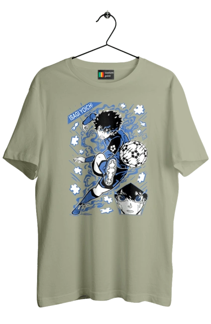 Футболка чоловіча з принтом "Синя в'язниця Йоічі Ісагі". Blue lock, yoichi isagi, аніме, блю лок, йоічі ісагі, манга, синя в`язниця, спорт, спортивне аніме. 2070702