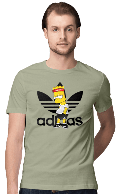 Футболка чоловіча з принтом "Adidas Барт". Adidas, bart, адідас, барт, мультфільм, серіал, сімпсон. 2070702