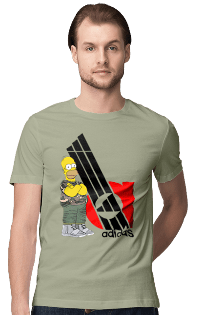 Men's t-shirt with prints Adidas Homer. Adidas, animated series, homer, simpson, tv series. 2070702