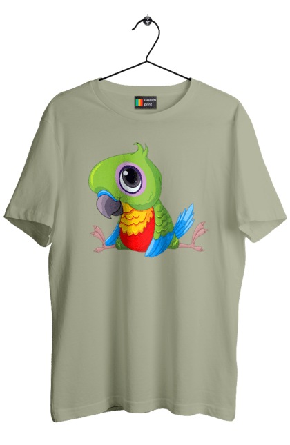 Футболка чоловіча з принтом "Папужка". Мило, папуга. 2070702