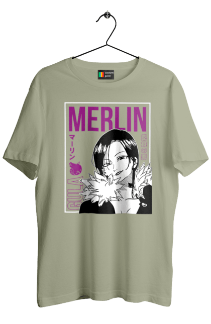 Men's t-shirt with prints Seven Deadly Sins Merlin. Adventures, anime, comedy, fantasy, manga, merlin, seven deadly sins. 2070702