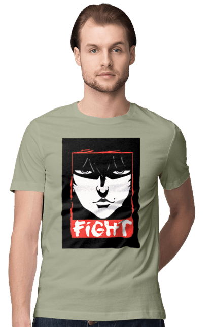 Men's t-shirt with prints Hanma Baki. Anime, baki fighter, hanma baki, manga, martial arts, tv series. 2070702