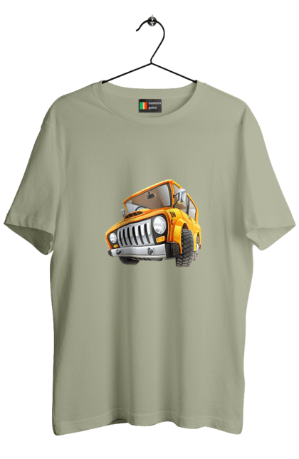Футболка чоловіча з принтом "Вантажівка". Авто, автомобіль, вантажівка, дитячий малюнок, зображення авто. 2070702