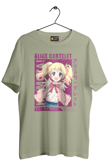 Футболка мужская с принтом Золотая мозаика Алиса Картелет. Alice cartelet, anime, kiniro mosaic, kinmoza, manga, алиса, алиса картелет, аниме, золотая мозаика, манга. 2070702