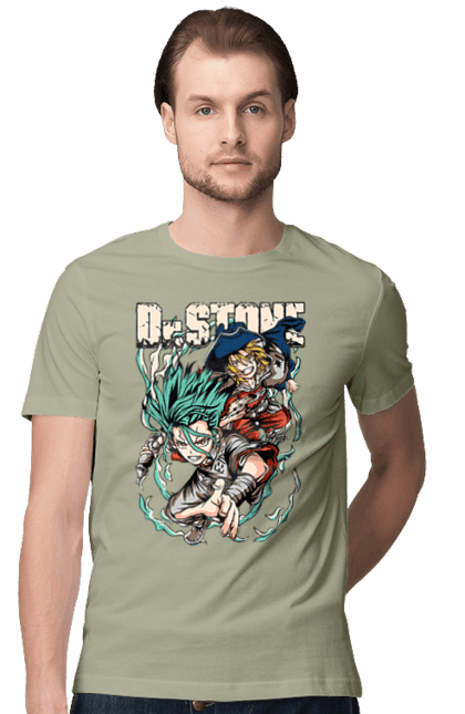 Men's t-shirt with prints Dr. Stone Senku and Ryuusui. Anime, dr. stone, ishigami, manga, ryuusui, ryuusui nanami, senku, senku ishigami. 2070702