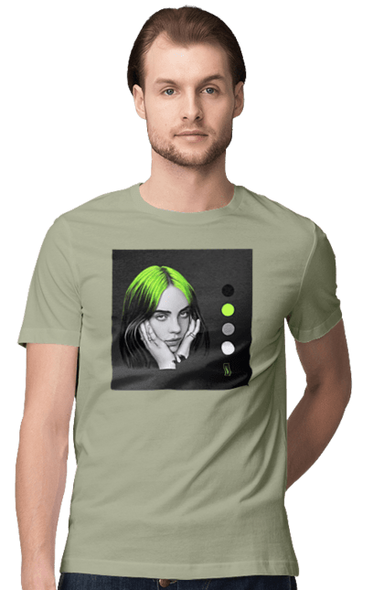 Футболка чоловіча з принтом "Біллі Ейліш". Біллі, біллі ейліш, ейліш. 2070702