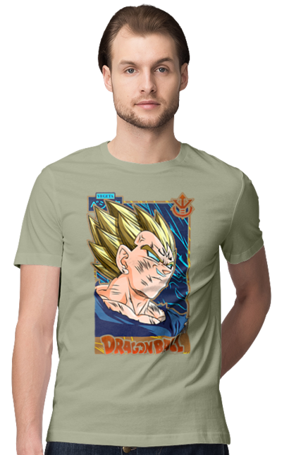 Футболка чоловіча з принтом "Перли дракона Вегета". Anime, dragon ball, goku, majin vegeta, manga, vegeta, аніме, вегета, манга, перли дракона. 2070702