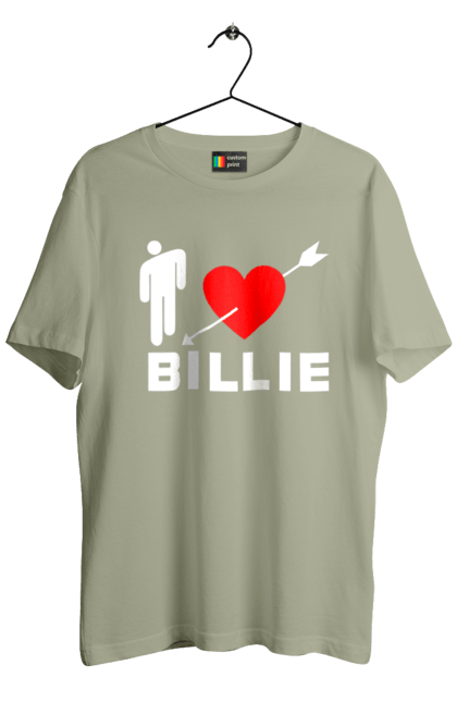 Футболка чоловіча з принтом "Біллі Айліш". Біллі айліш, логотип біллі айліш, принт біллі айліш, співачка біллі айліш. 2070702