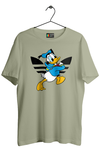 Футболка мужская с принтом Adidas Дональд Дак. Adidas, daisy duck, donald duck, адидас, дейзи дак, дональд дак, мультсериал, мультфильм. 2070702