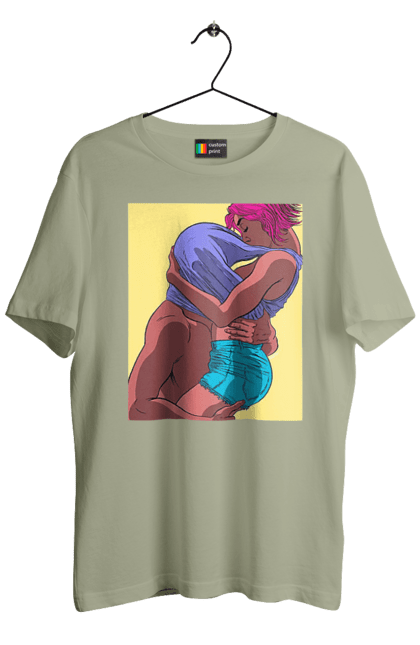 Men`s t-shirt with prints Man Under The T-Shirt In Girls. Boobs, passion. 2070702