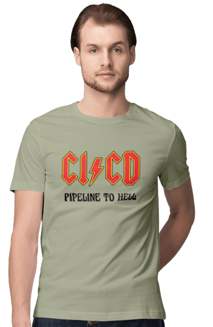 Футболка чоловіча з принтом "CI/CD pipeline to hell". Cicd, cicd pipeline, devops, pipeline, інженер, програмне забезпечення, програмування, розробка, розробка по. 2070702