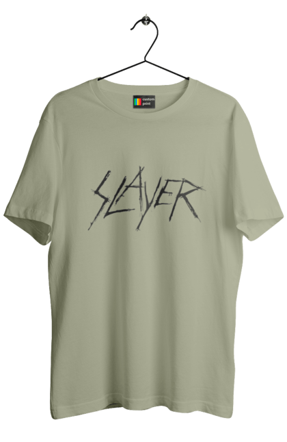 Футболка мужская с принтом Slayer. Slayer, грув-метал, група, метал група, музыка, ню-метал, спид-метал, трэш-метал, череп. 2070702