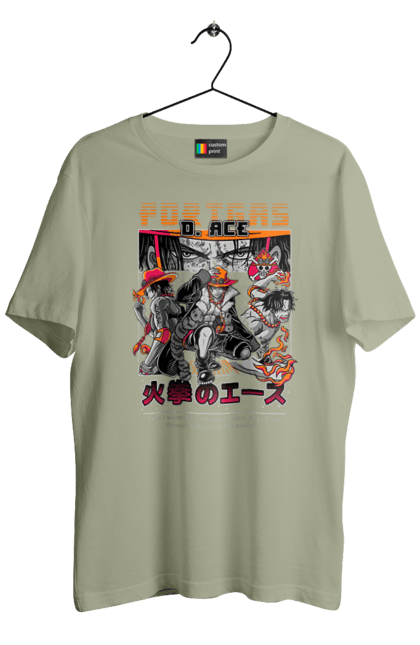 Men's t-shirt with prints One Piece Portgas D. Ace. Anime, fire fist, gol d. ace, manga, one piece, portgas d. ace, straw hat pirates. 2070702