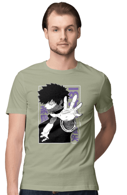 Футболка чоловіча з принтом "Моя академія героїв Дабі". Dabi, my hero academia, todoroki, toya todoroki, академія юей, аніме, дабі, моя академія героїв, тодорокі, тойя тодорокі. 2070702