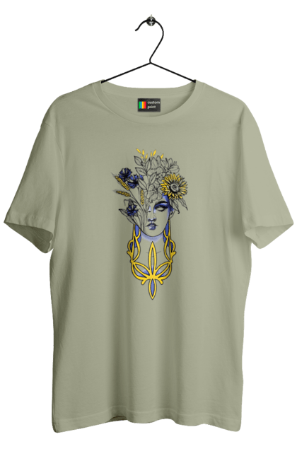 Футболка чоловіча з принтом "Українка". Жінка, соняшник, українка. 2070702