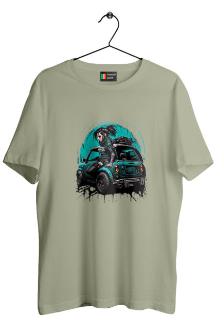 Футболка чоловіча з принтом "Кіберпанк дівчина". Арт, графіка, дівчата, ігри, кіберпанк, малюнок. 2070702