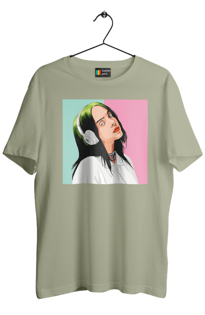 Футболка чоловіча з принтом "Billie Eilish". Активістка, біллі айліш, мизукант, права, співачка, тварини. 2070702