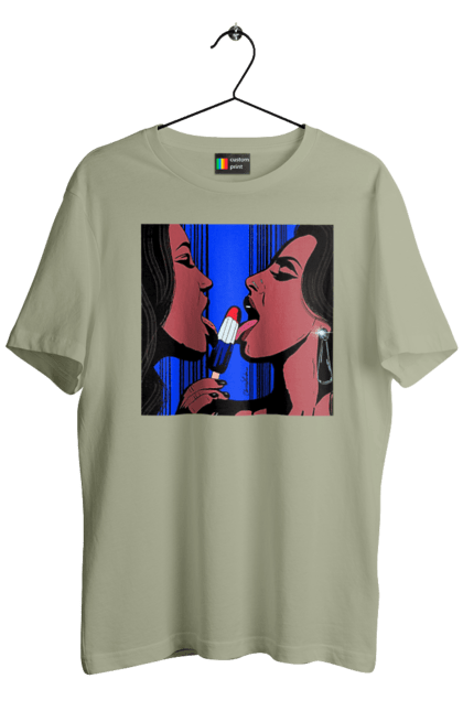 Футболка чоловіча з принтом "Дівчата Лижуть Морозиво". Лізатт, смоктати. 2070702