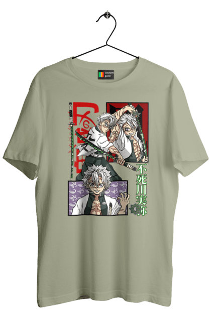 Men's t-shirt with prints Demon Slayer Sanemi. Anime, demon slayer, kimetsu no yaiba, manga, sanemi, sanemi shinazugawa, serial. 2070702