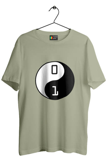 Футболка чоловіча з принтом "Інь Янь". Angular, c, css, html, it, javascript, jquery, php, python, react, svelt, vue, айтишник, айті, гумор, код, кодувати, прогер, програміст, програмісти, ти ж, ти ж програміст, тиж програміст. 2070702