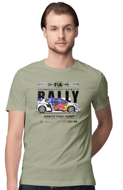 Men's t-shirt with prints Red Bull Rally. Auto, automobile, car, race, rally, rally, red bull, redbull, sport. 2070702