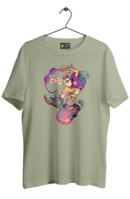 Футболка чоловіча з принтом "Дід на хвилі". Будь молодим, вогонь, ганяй, грай, дід та скейт, драйв, крутий дід, молодість у душі, спорт, старість. 2070702