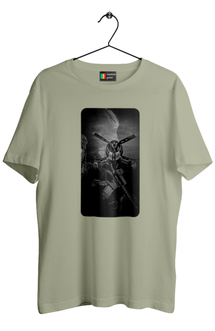 Футболка чоловіча з принтом "Слава зсу". Гвинтівка, зброя, літак, перемога, солдат, україна. 2070702