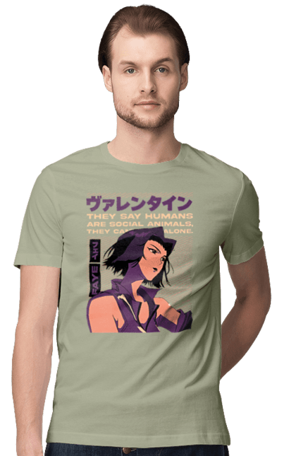 Футболка мужская с принтом Ковбой Бибоп Фэй. Anime, cowboy bebop, faye, faye valentine, аниме, ковбой бибоп, фэй, фэй валентайн. 2070702