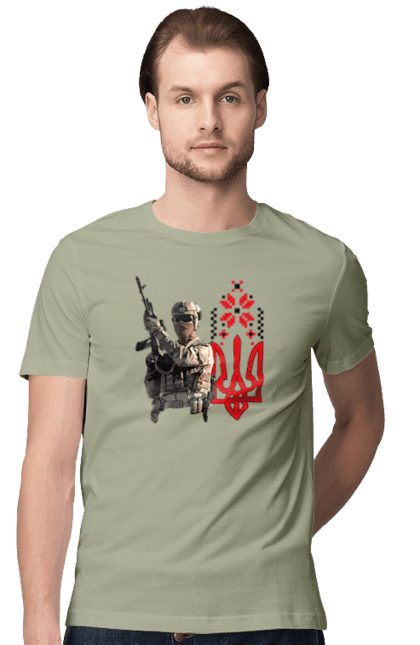Футболка чоловіча з принтом "Гвардія наступу". F 16, himars, leopard, patriot, гвардія наступу, контрнаступ, літо 2023, літо контрнаступ, перемога. 2070702