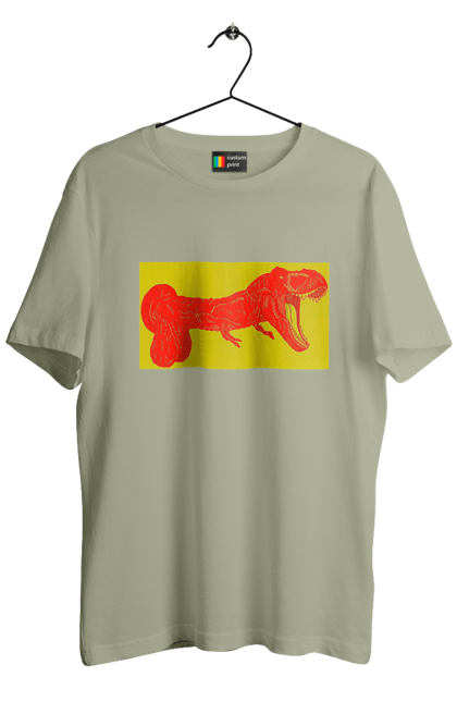 Футболка чоловіча з принтом "Член Динозавр". Динозавр, писюн, член. 2070702