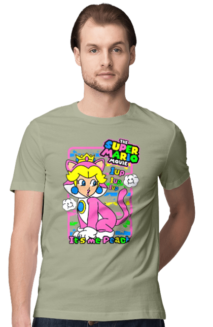 Men's t-shirt with prints The Super Mario Bros. Movie Princess Peach. Character, game, mario, mario bros, movie, nintendo, princess peach, super mario bros. 2070702