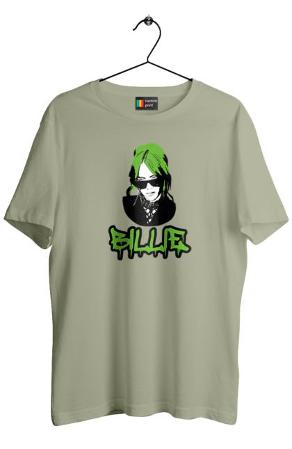 Футболка чоловіча з принтом "Billie Eilish". Активістка, біллі айліш, мизукант, права, співачка, тварини. 2070702